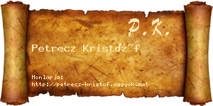 Petrecz Kristóf névjegykártya