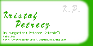 kristof petrecz business card